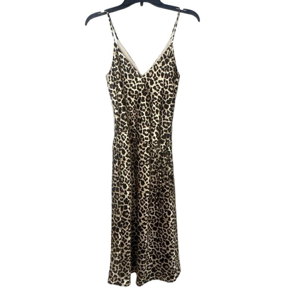 KLD Leopard Print Slip Dress MIDI Size Small Made in the USA Mob Wife